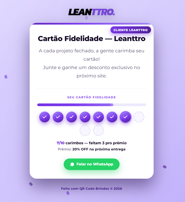 Cartão Fidelidade — Leanttro