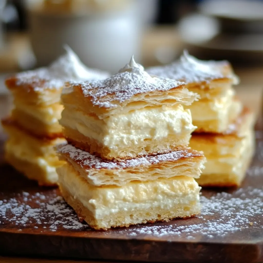 Puff Pastry Vanilla Custard Cream Squares - Kremsnite