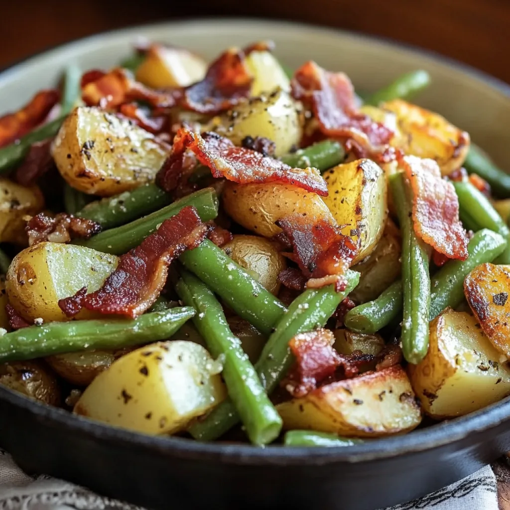Country Ranch Green Beans and Potatoes with Bacon