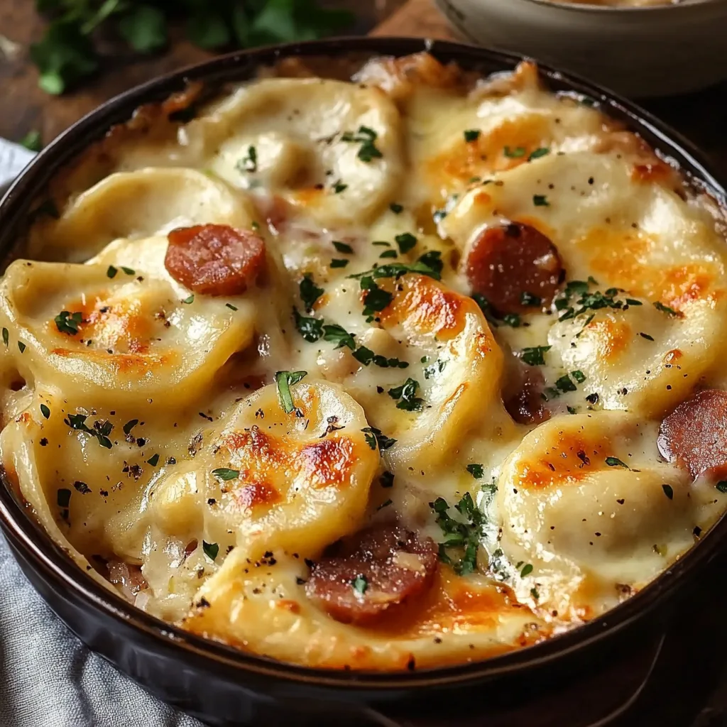 Crockpot Pierogi Casserole With Kielbasa