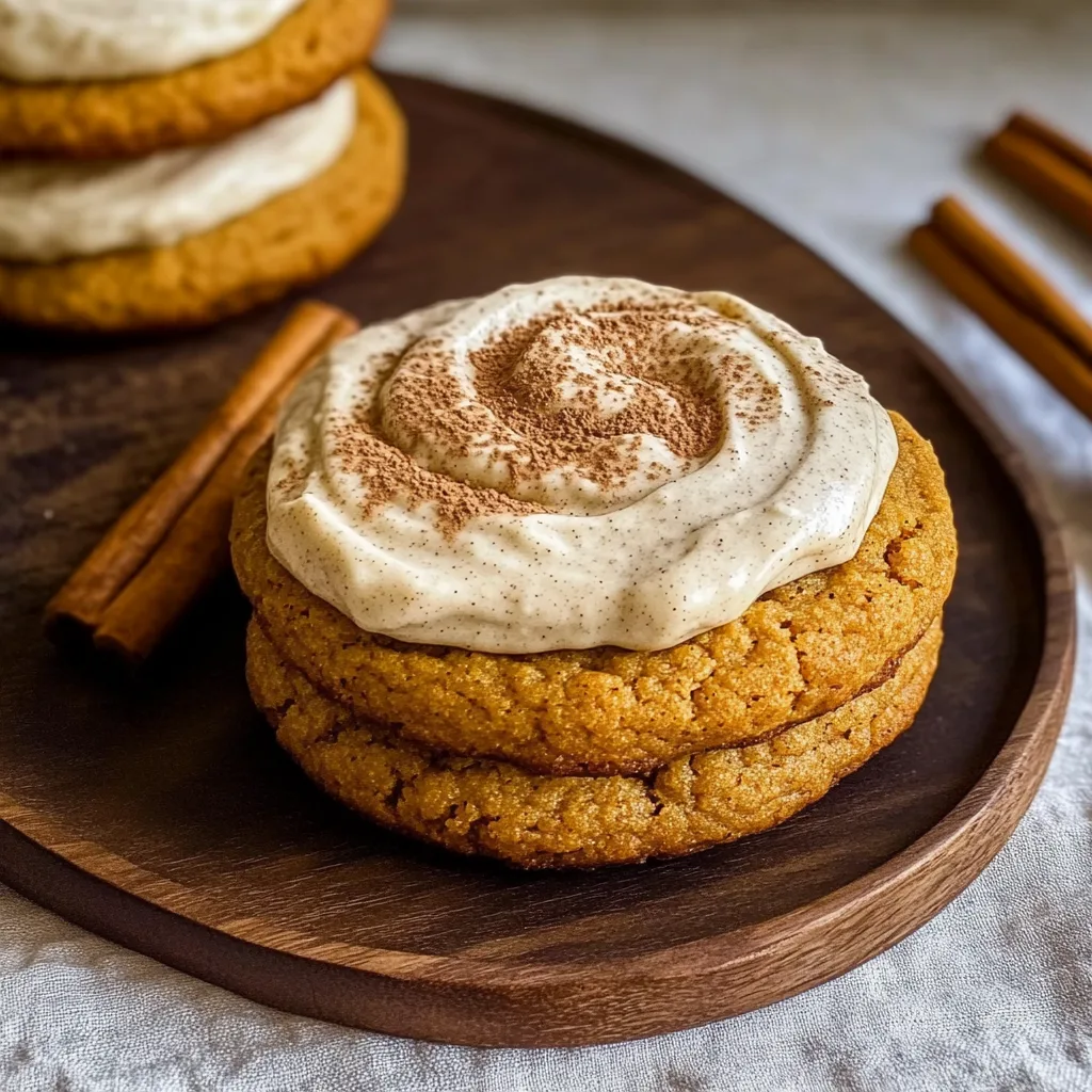 Soft Pumpkin Cookies with Cinnamon Frosting