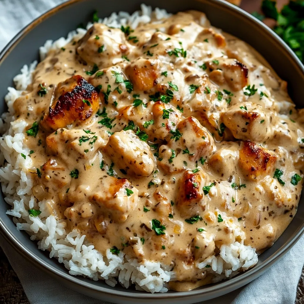 Creamy Smothered Chicken and Rice