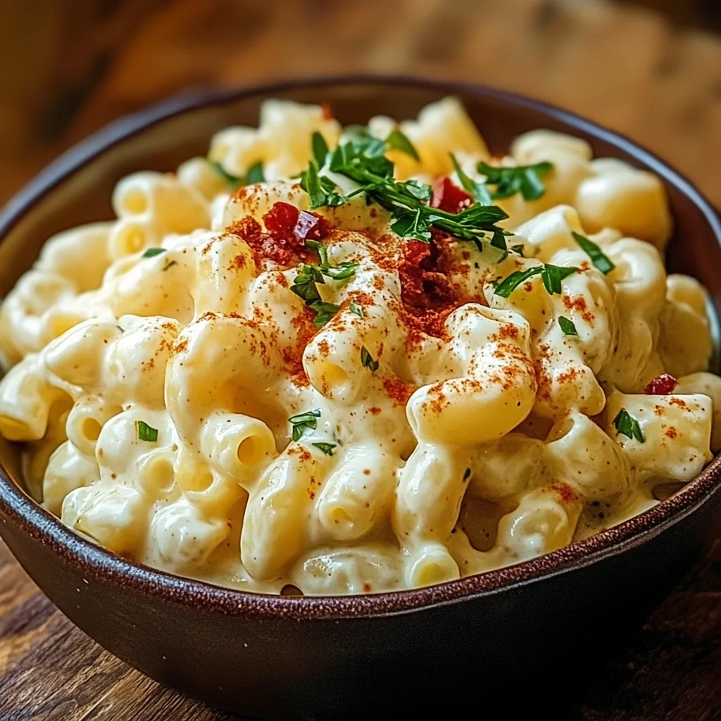 Creamy Deviled Egg Macaroni Salad