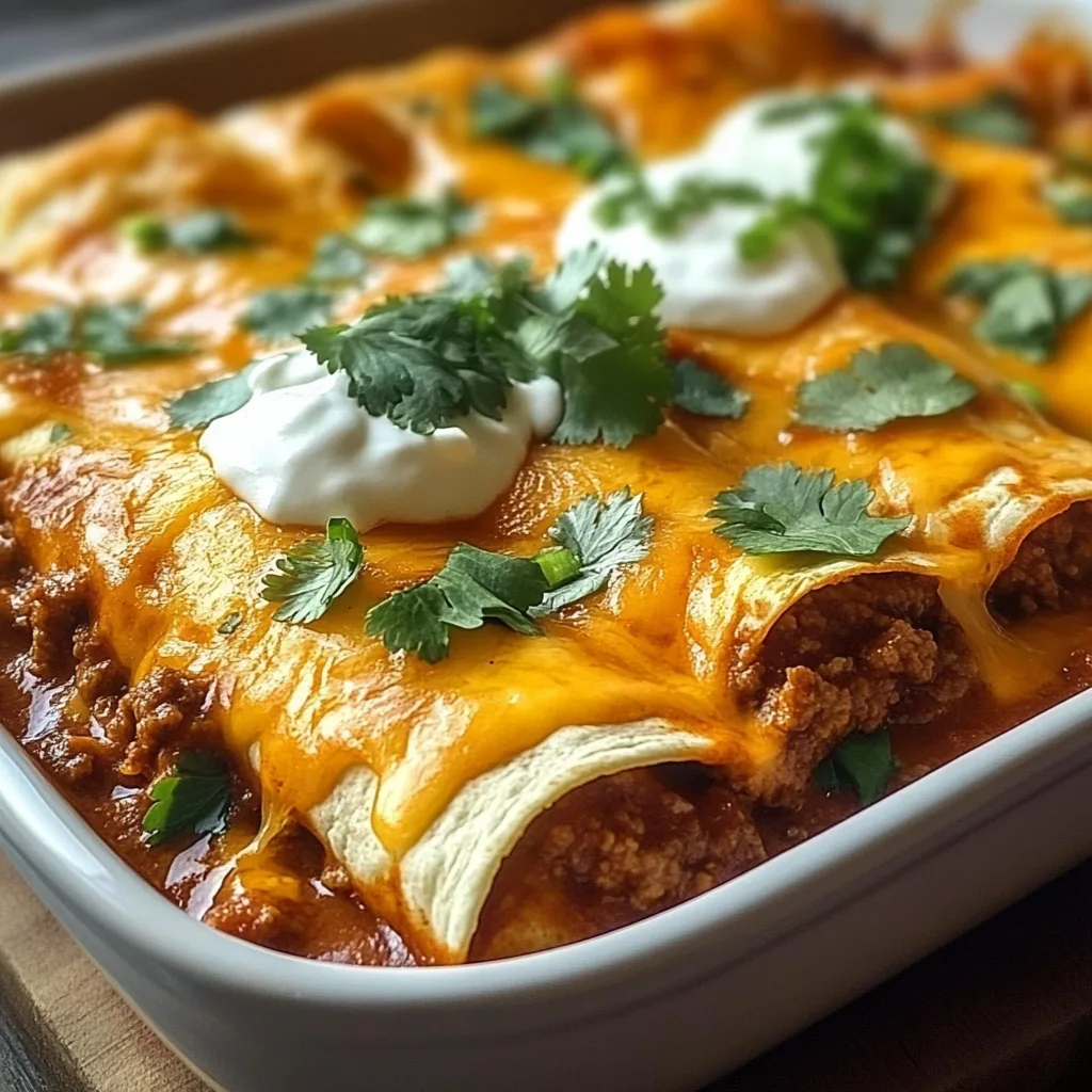 Easy Cheesy Ground Beef Enchiladas - One-Pan Family Favorite!