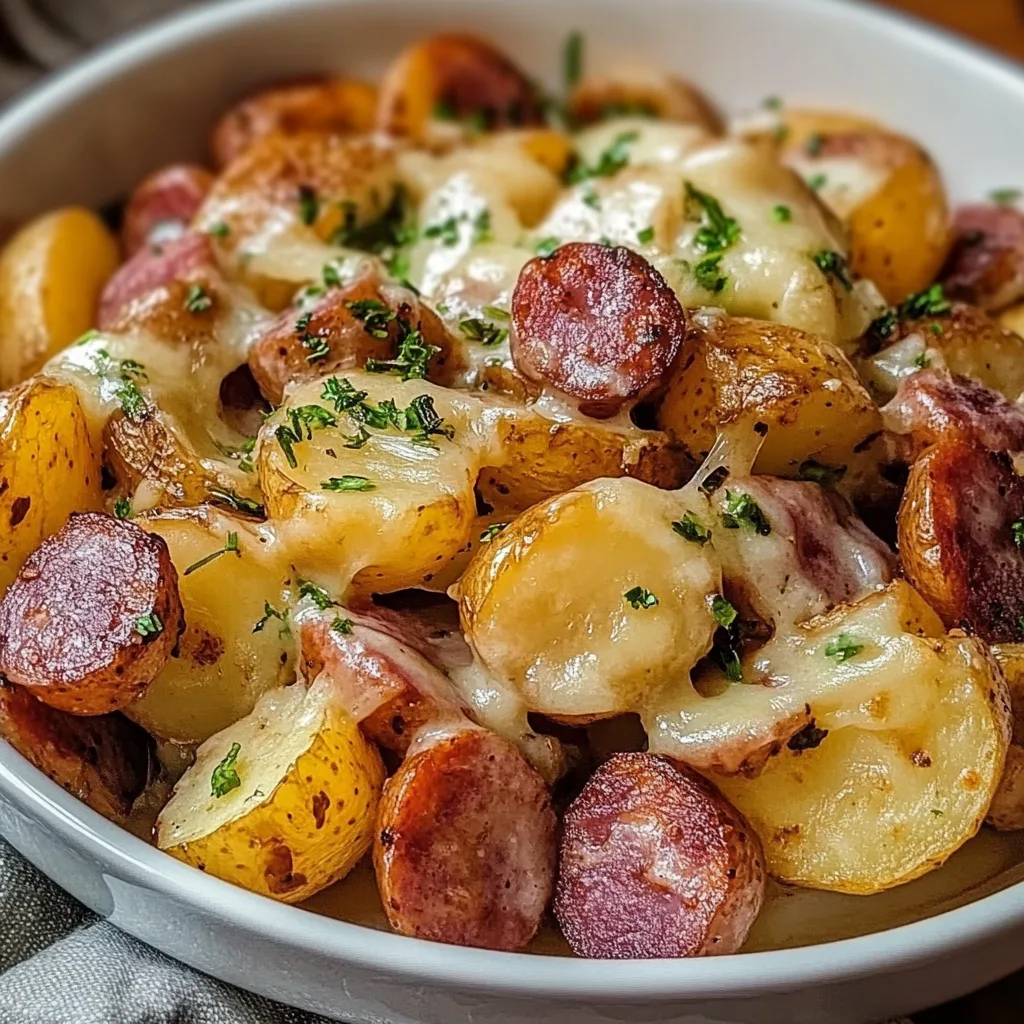 Cheesy Ranch Potatoes and Smoked Sausage