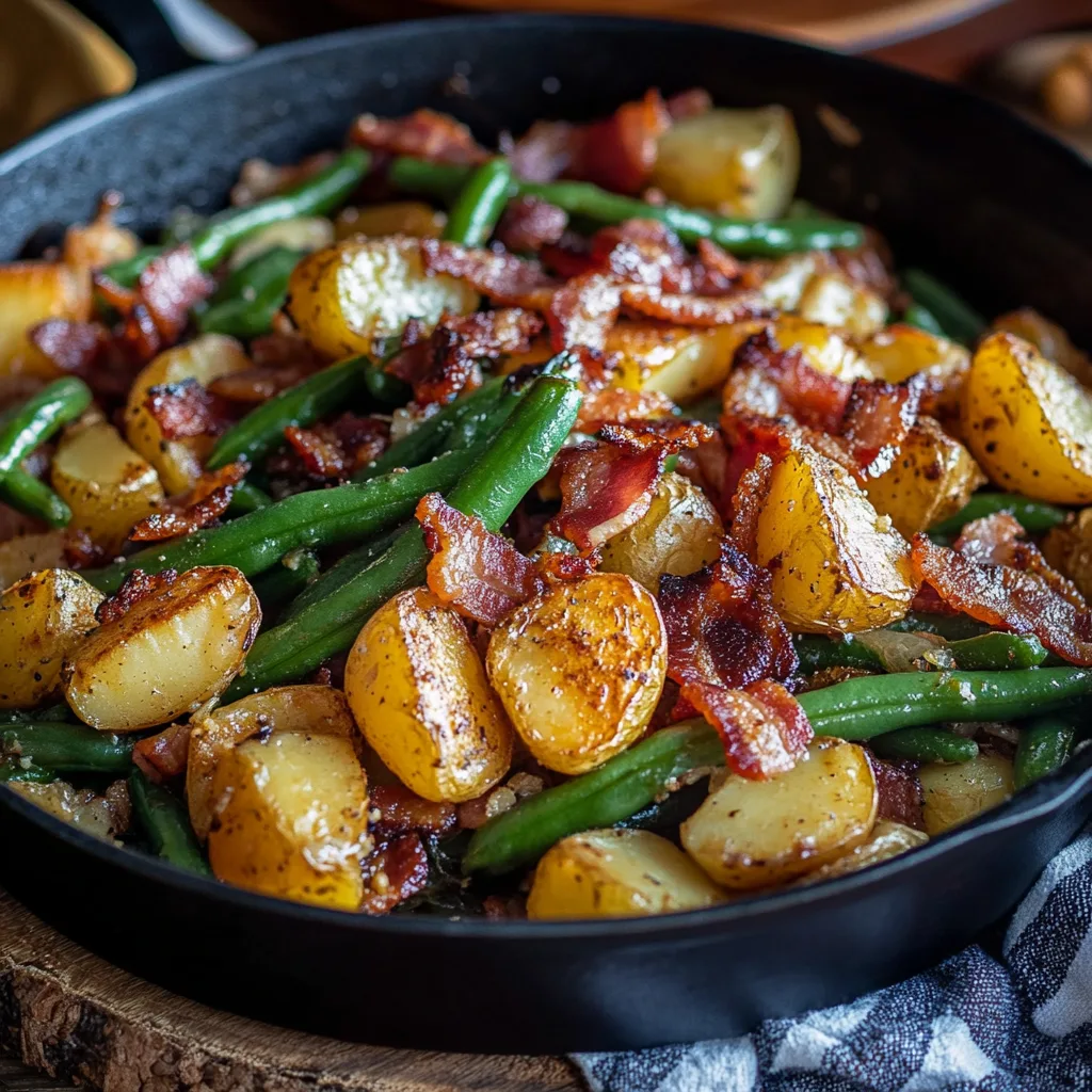 Country Ranch Green Beans and Potatoes with Bacon