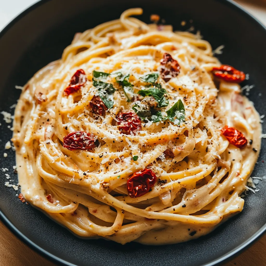 Creamy Sun-Dried Tomato Vegan Pasta 🌱🍝