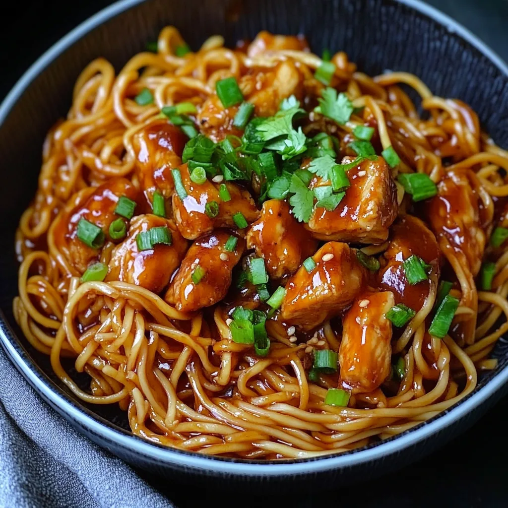 Sticky Garlic Chicken Noodles