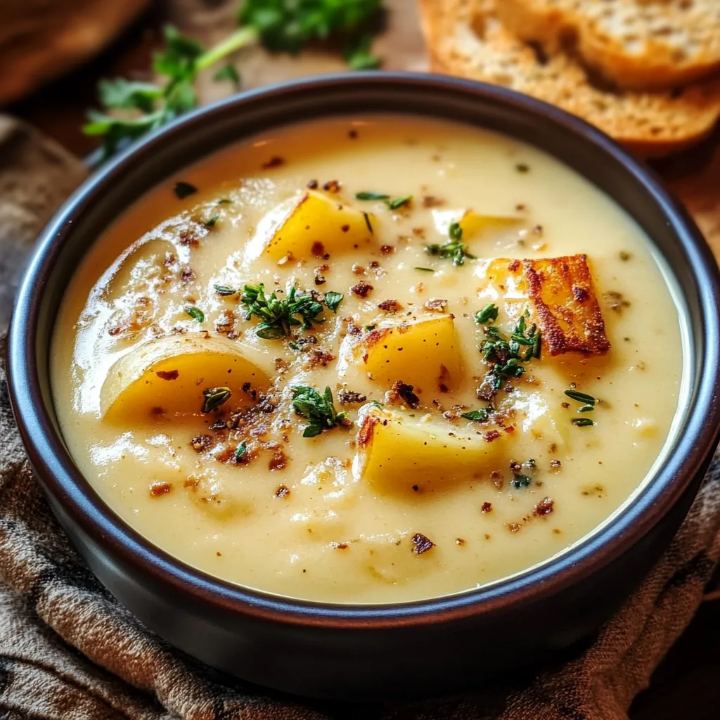 Cheddar Garlic Herb Potato Soup