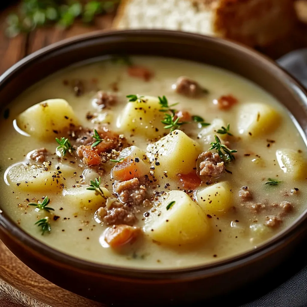 Creamy Potato Hamburger Soup