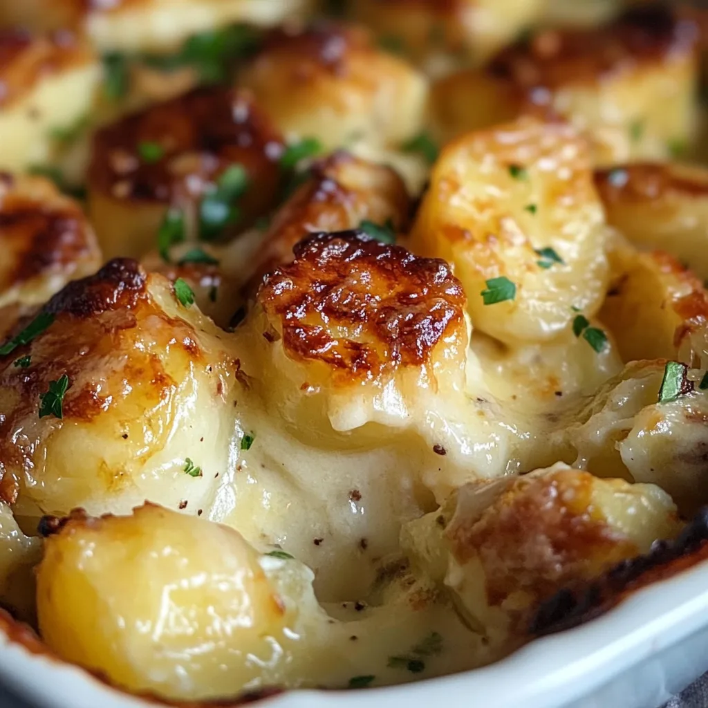 Roasted Garlic Potatoes au Gratin
