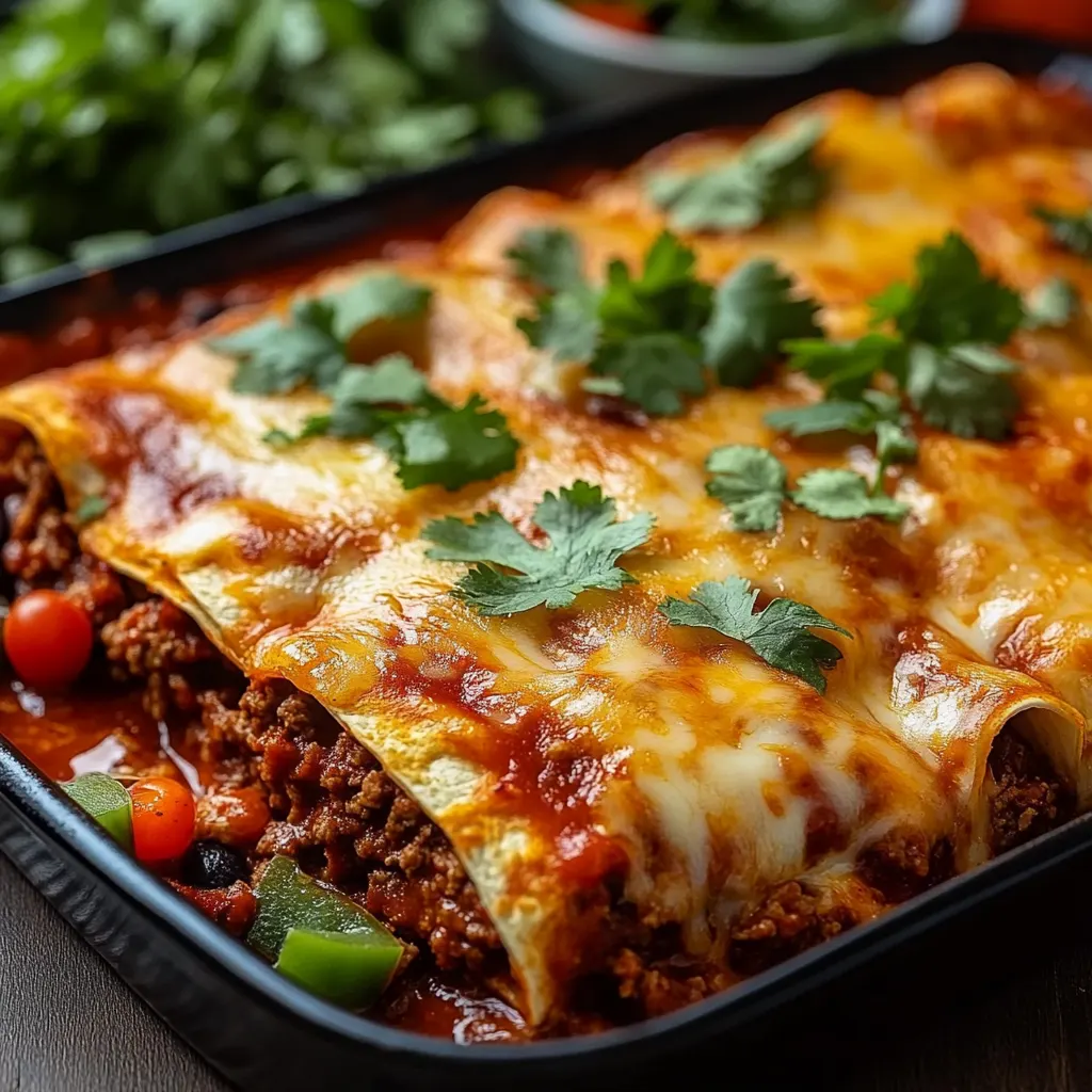Easy Cheesy Ground Beef Enchiladas - One-Pan Family Favorite!