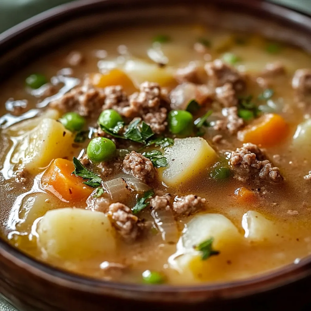 Creamy Potato Hamburger Soup Recipe: Crockpot Comfort Food