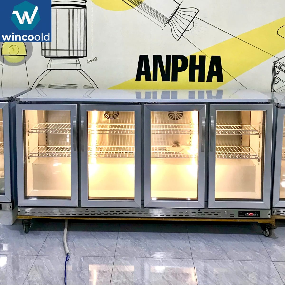 Tủ Mát Quầy Bar - 4 cánh - LS-1800 - 370L - Tủ Đông – Tủ Mát Wincoold chính hãng