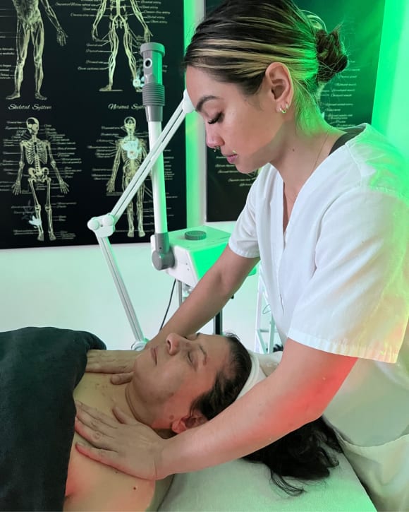 Mechelle To beginning the Restorative Buccal Facial at the Altru Radiance studio in Murray, Utah