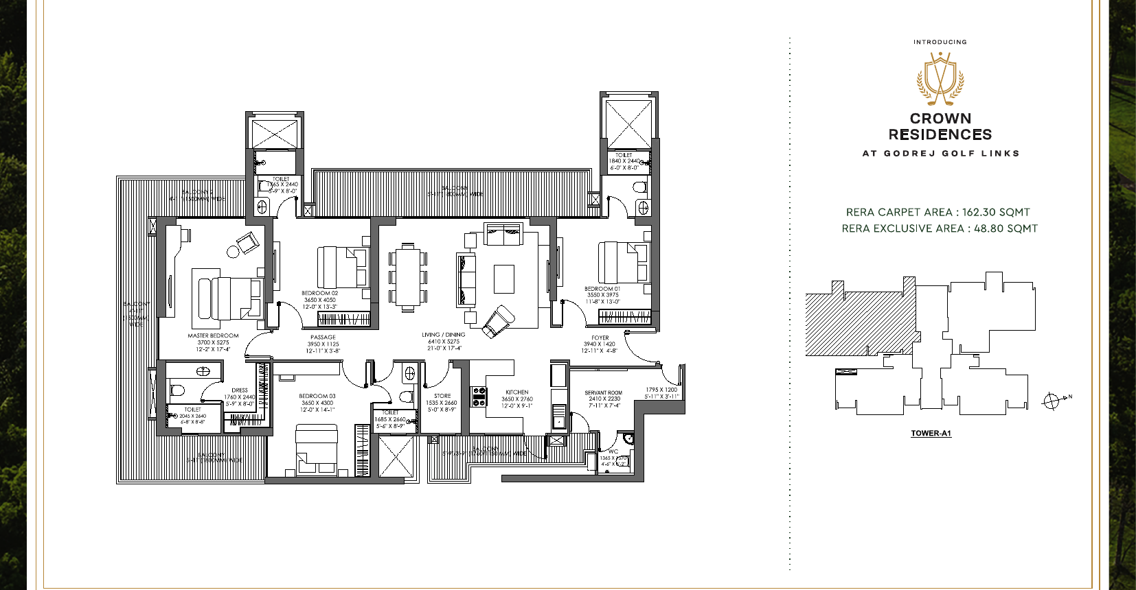 4 BHK Golf Residences — Crown Residences at Godrej Golf Links, Greater Noida