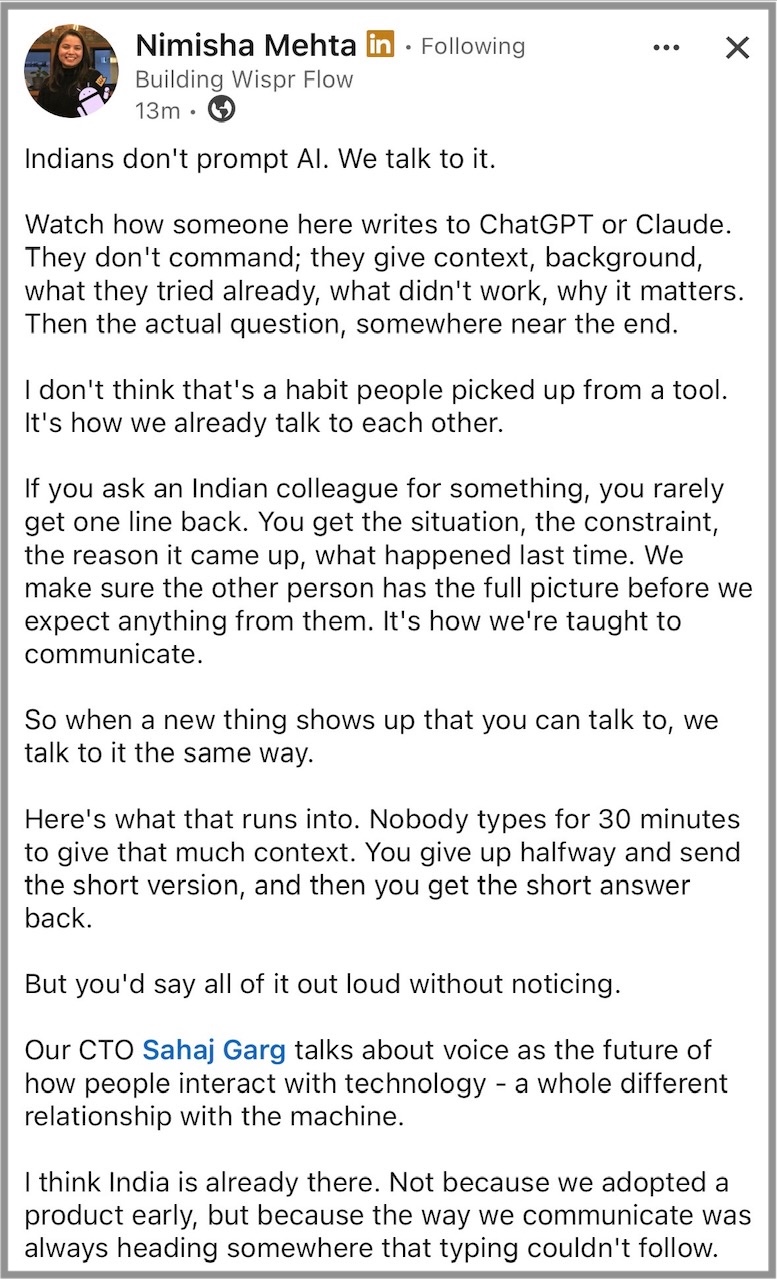 Social post screenshot