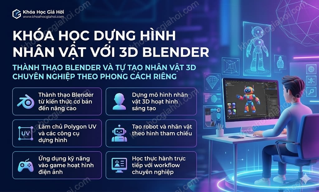 Khóa Học Dựng Hình Nhân Vật Với 3D Blender