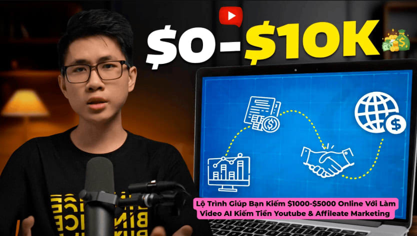 Lộ Trình Giúp Bạn Kiếm $1000-$5000 Online Với Làm Video AI Kiếm Tiền Youtube & Affileate Marketing
