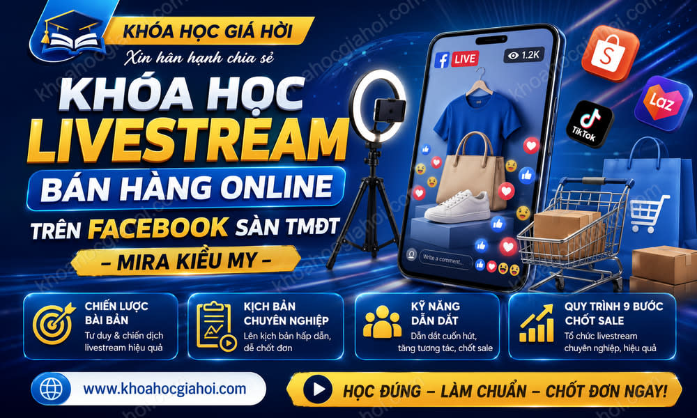 Khóa Học Livestream Bán Hàng Online Trên Facebook Sàn Tmđt – Mira Kiều My