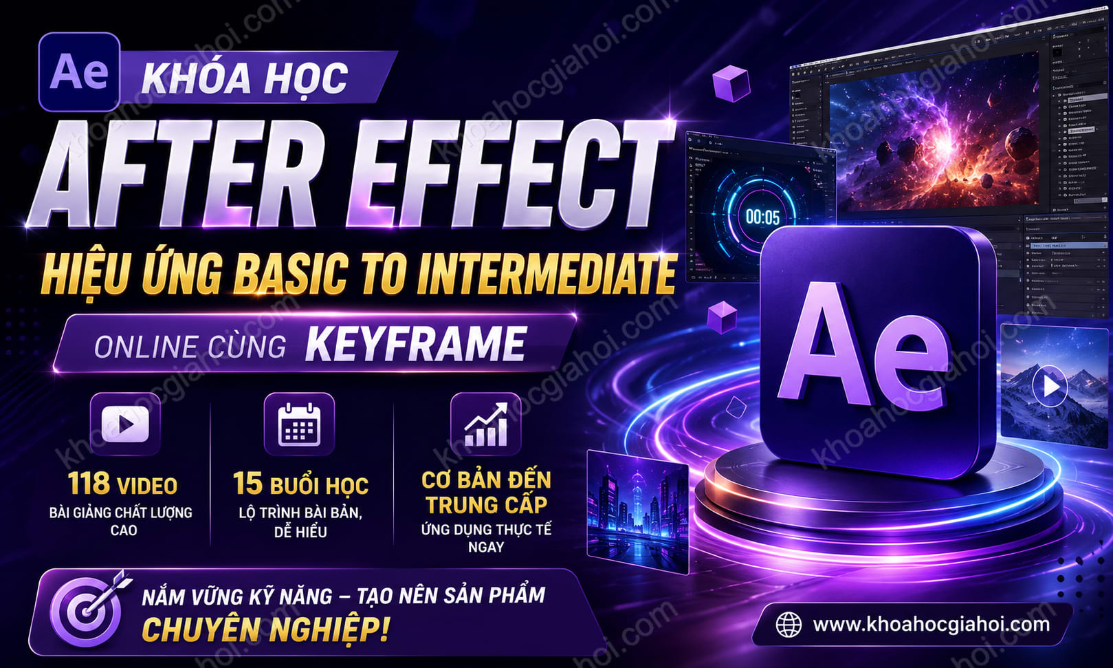 Khoá Học After Effect Hiệu Ứng Basic To Intermediate Online Cùng Keyframe