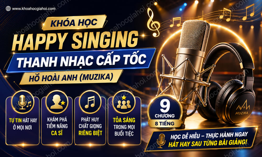 Khóa Học Happy Singing – Thanh Nhạc Cấp Tốc - Hồ Hoài Anh (Muzika)