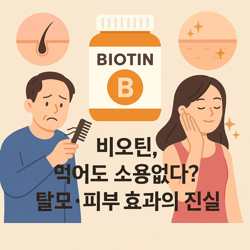 비오틴 영양제 이미지 - 탈모와 피부 건강