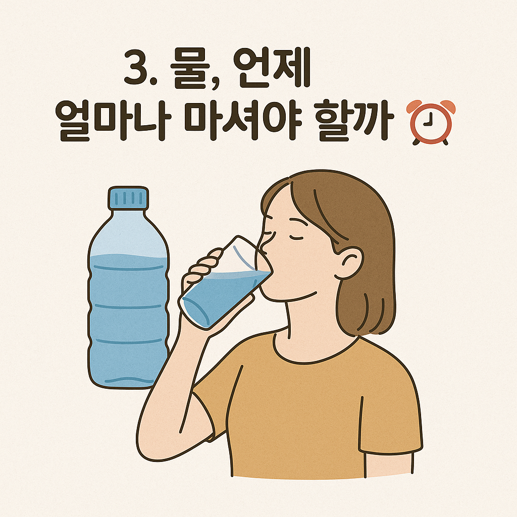 물 섭취 타이밍 이미지