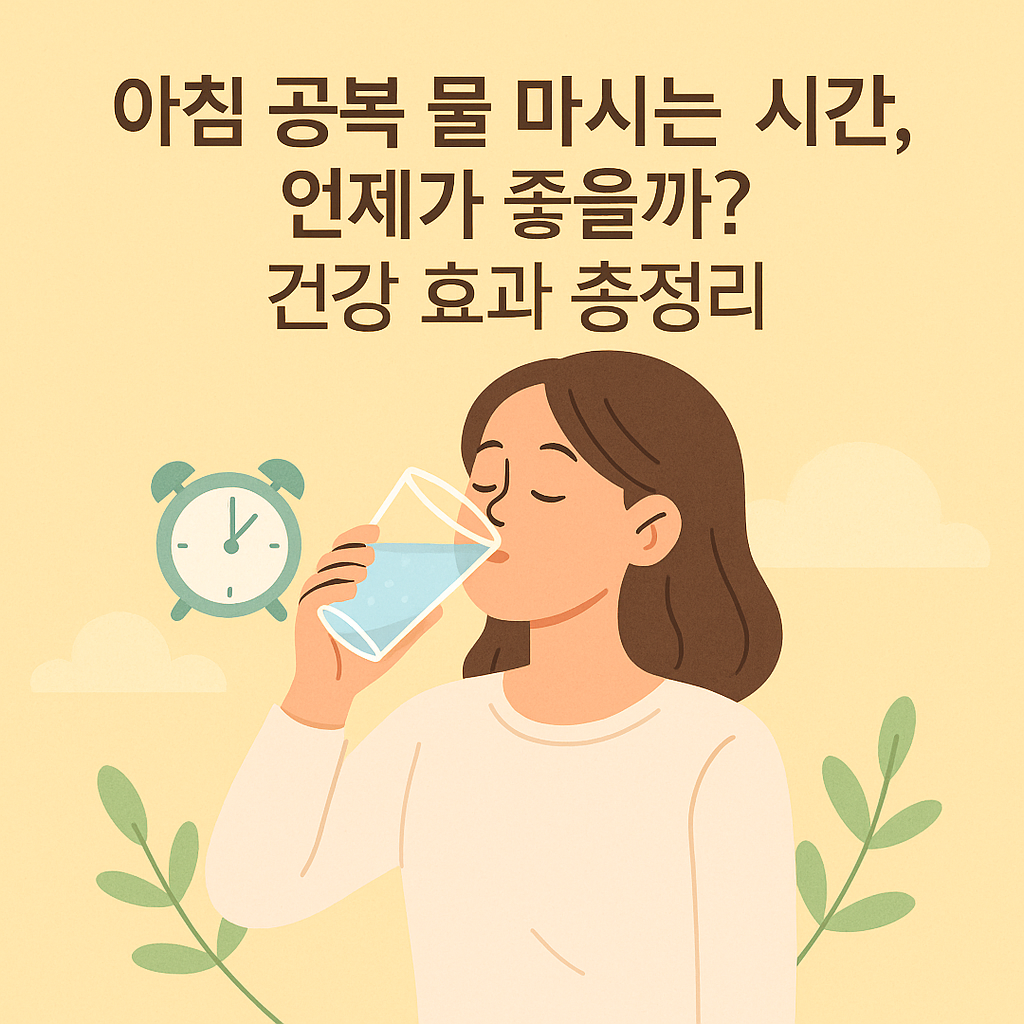 아침에 물 마시는 모습
