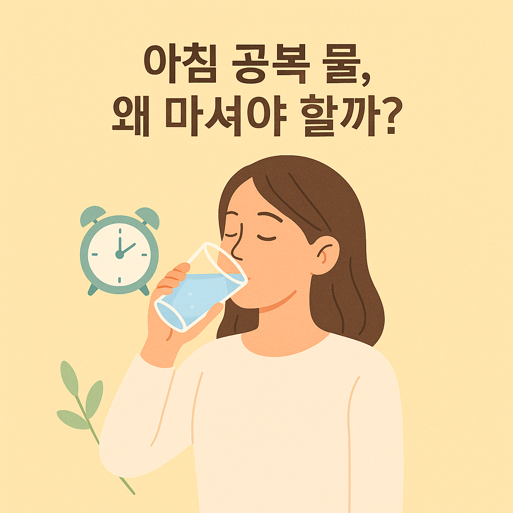 공복 물 마시는 여성