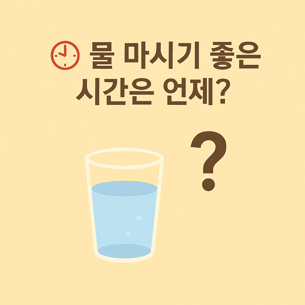 물 마시는 최적 시간