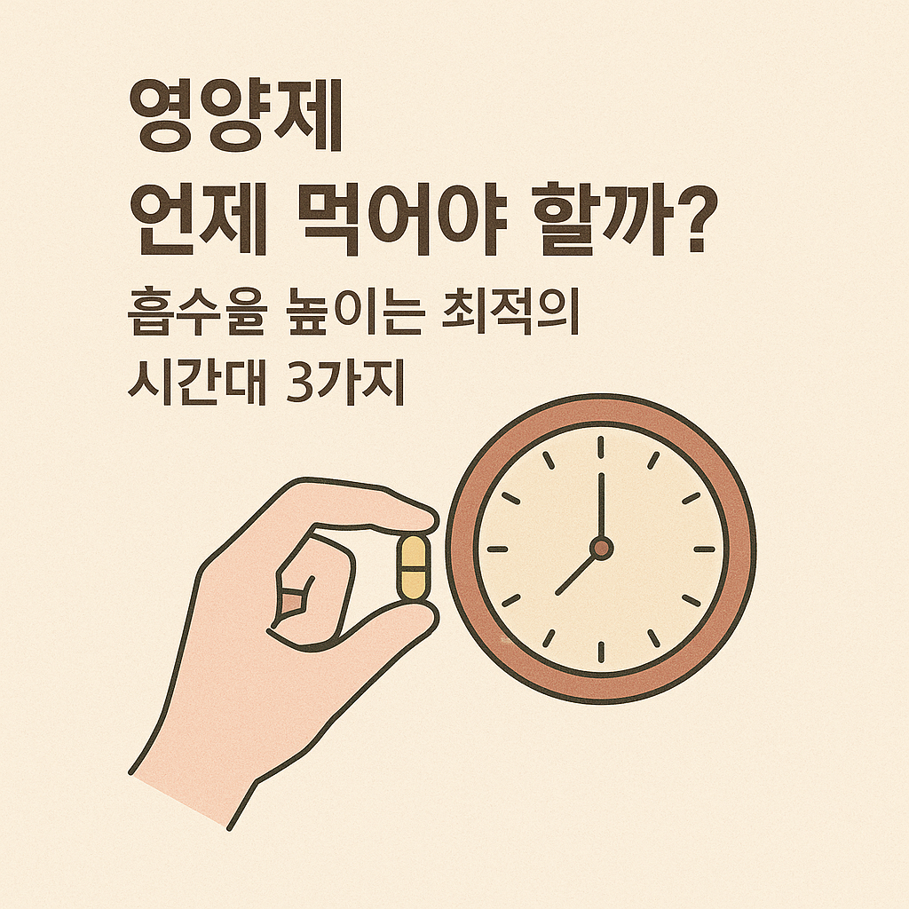 영양제를 먹는 시간대 이미지