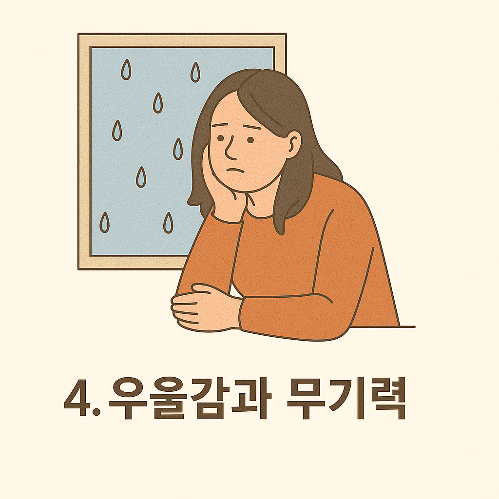 창밖을 우울하게 바라보는 여성