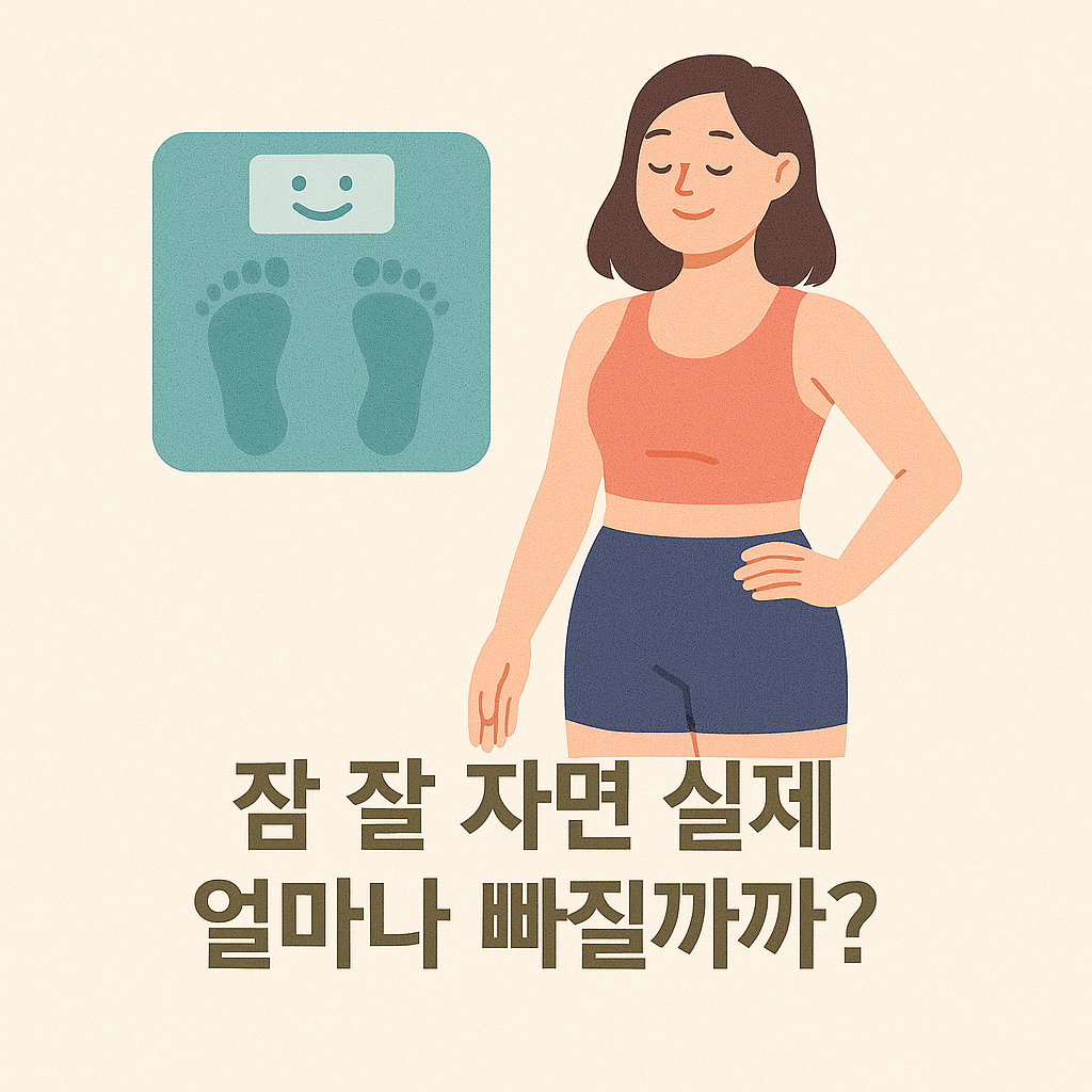 체중계와 건강한 여성 이미지 - 수면 다이어트 결과 시각화