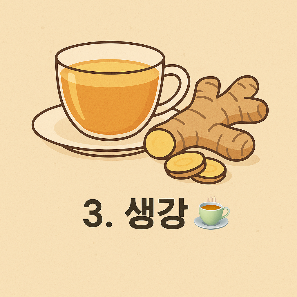 면역력 회복에 좋은 생강차와 생강 뿌리