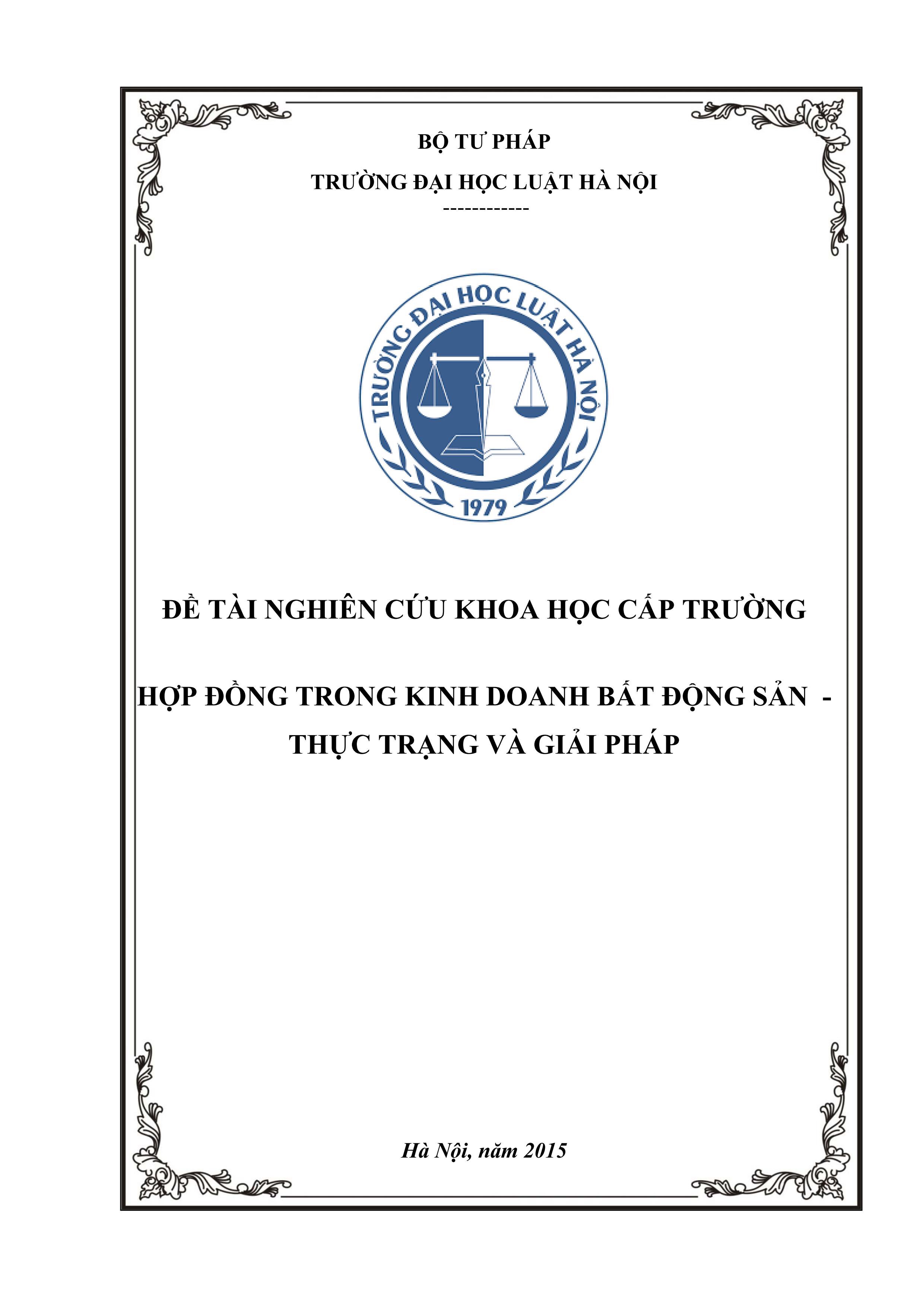 Hợp đồng kinh doanh bất động sản - Thực trạng và giải pháp