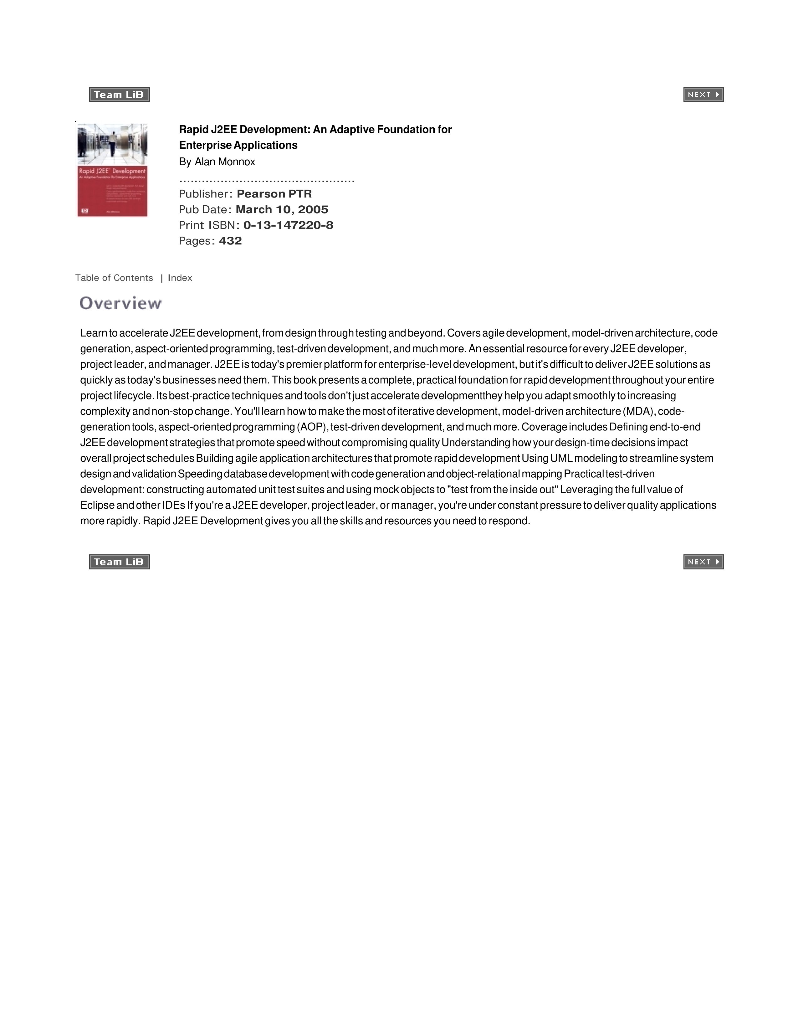 Rapid J2EE development