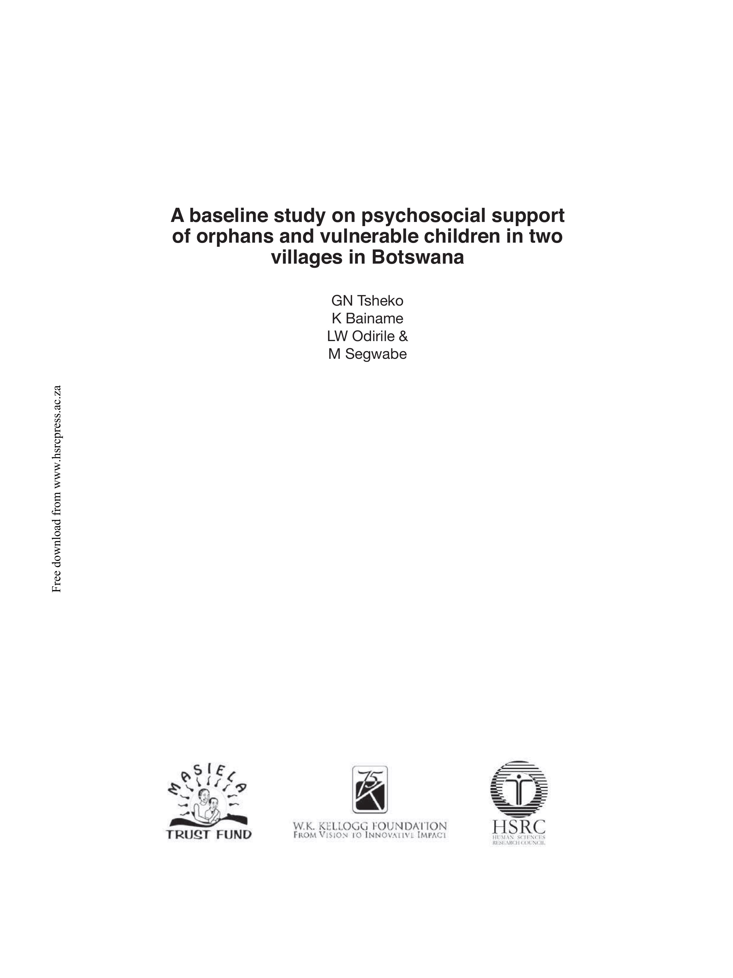 Tài liệu A baseline study on psychosocial support of orphans and vulnerable children in two villages