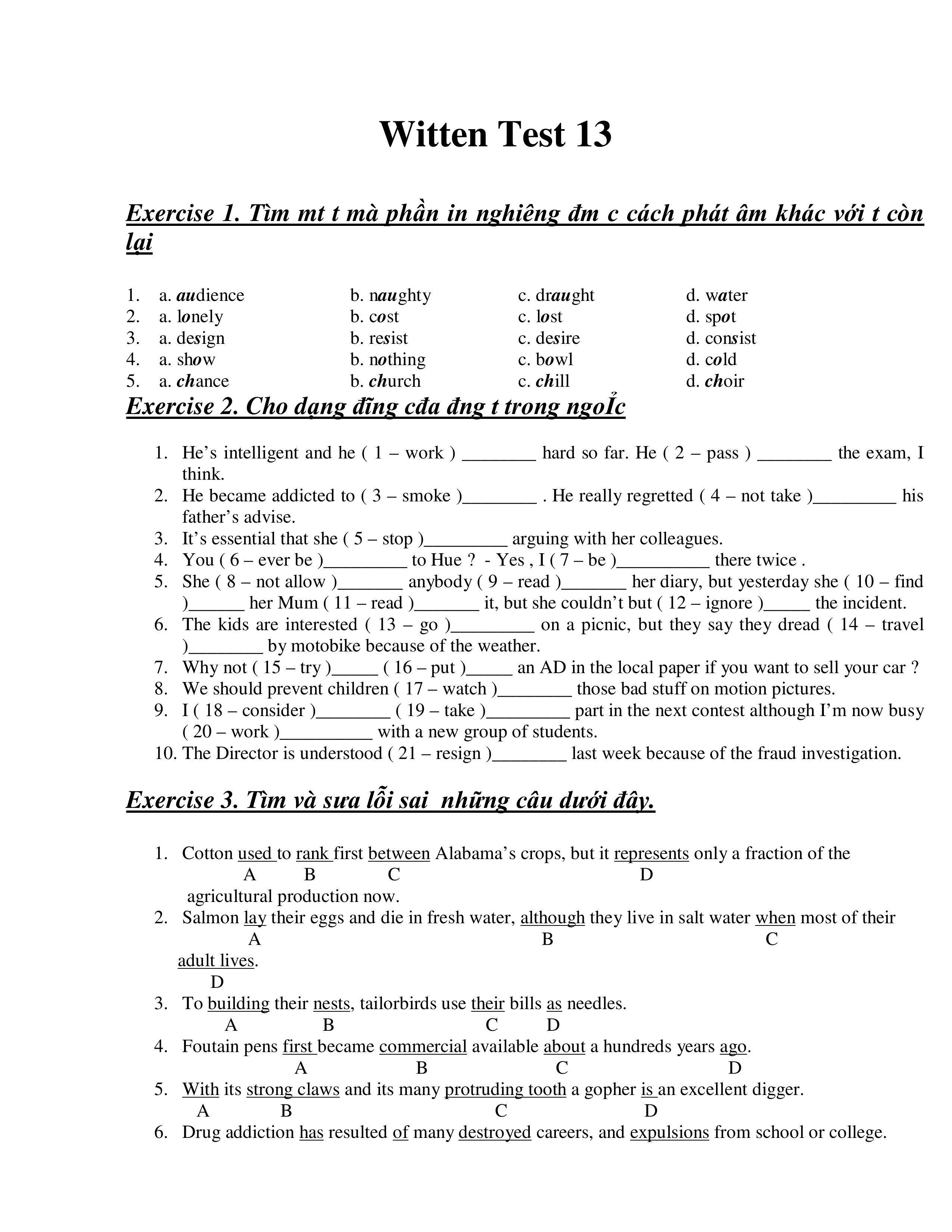 Witten Test 13 ppt