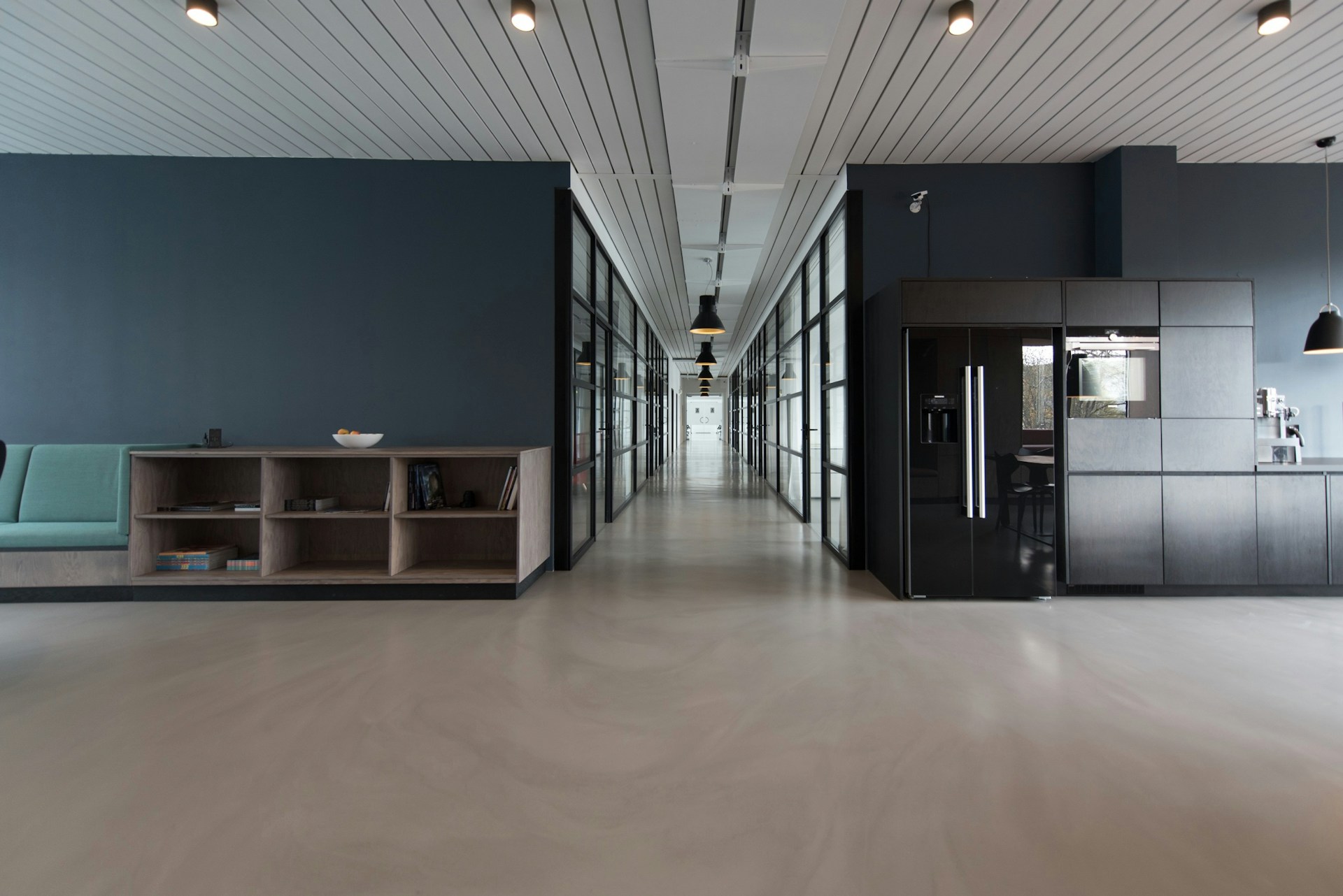 Clean, well-maintained modern office interior