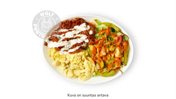 Kebab kermaperunoilla