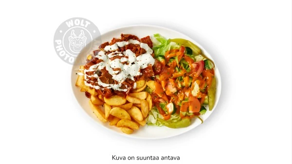 Kebab lohkoperunoilla