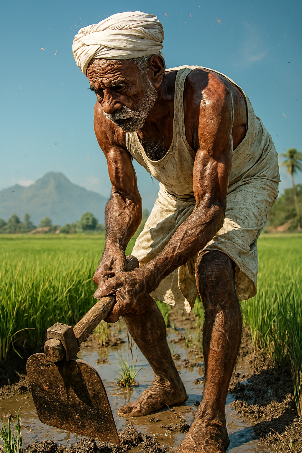 Indian farmer generated by Copilot AI model