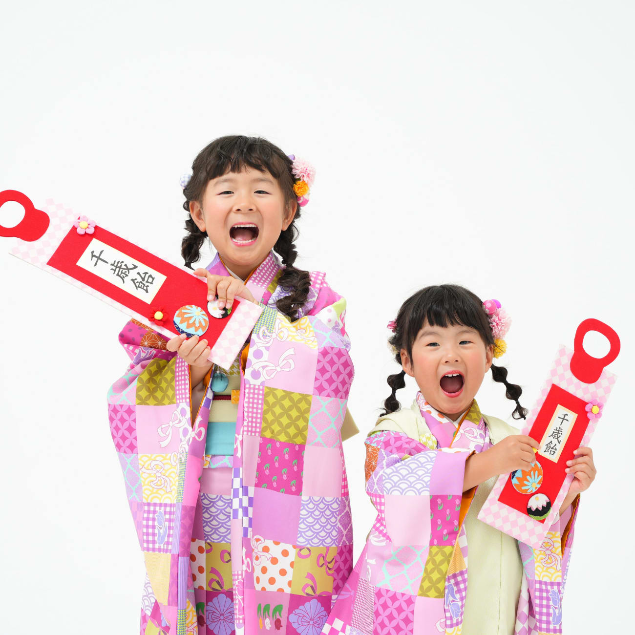 仲良し姉妹でお揃い着物♪