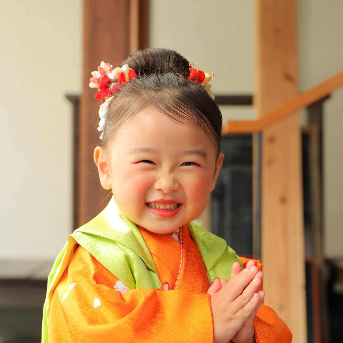 【堀江公園店】にっこり笑顔がとっても可愛い3歳女の子の七五三🧡