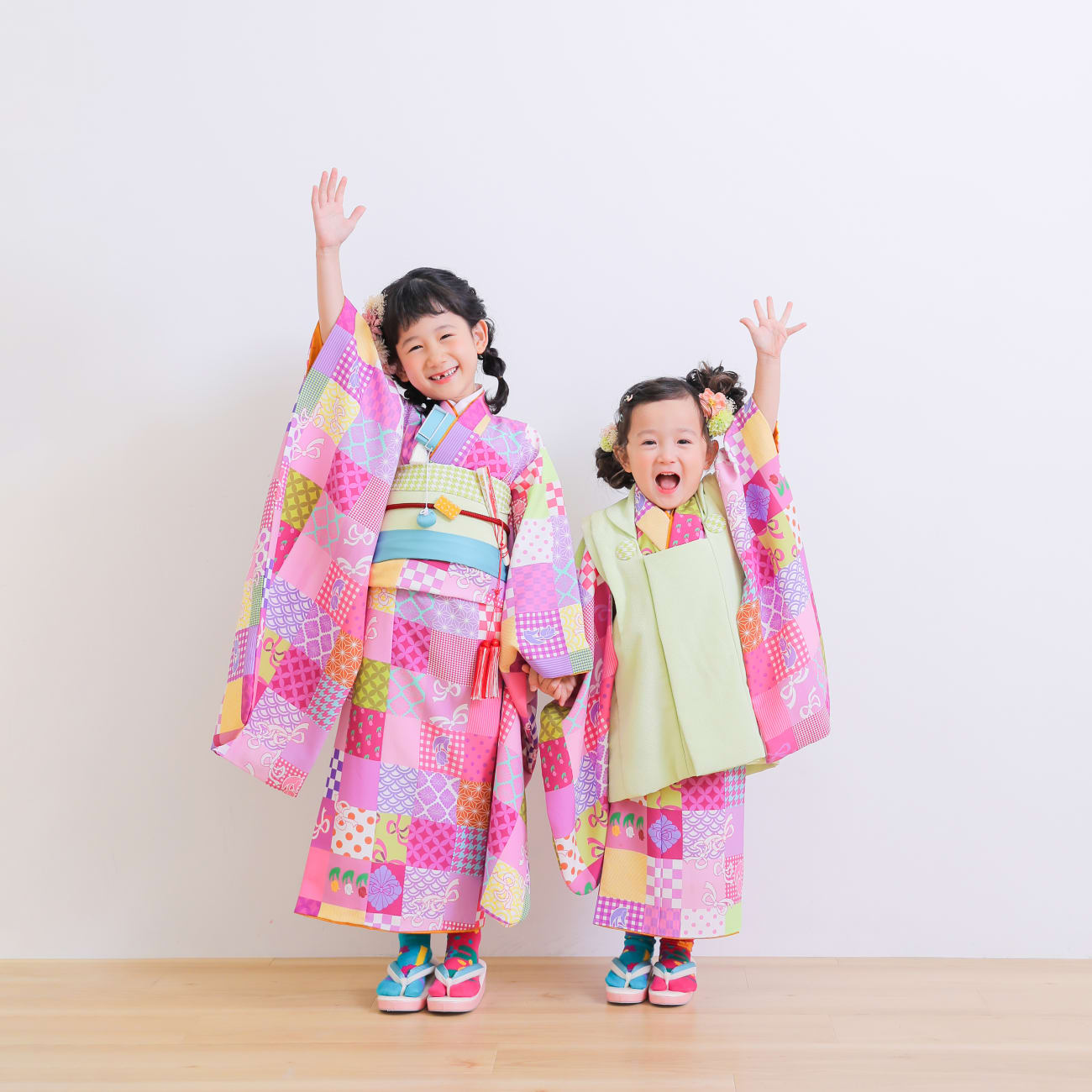 姉妹2着分子供着物七五三 お揃い絞り