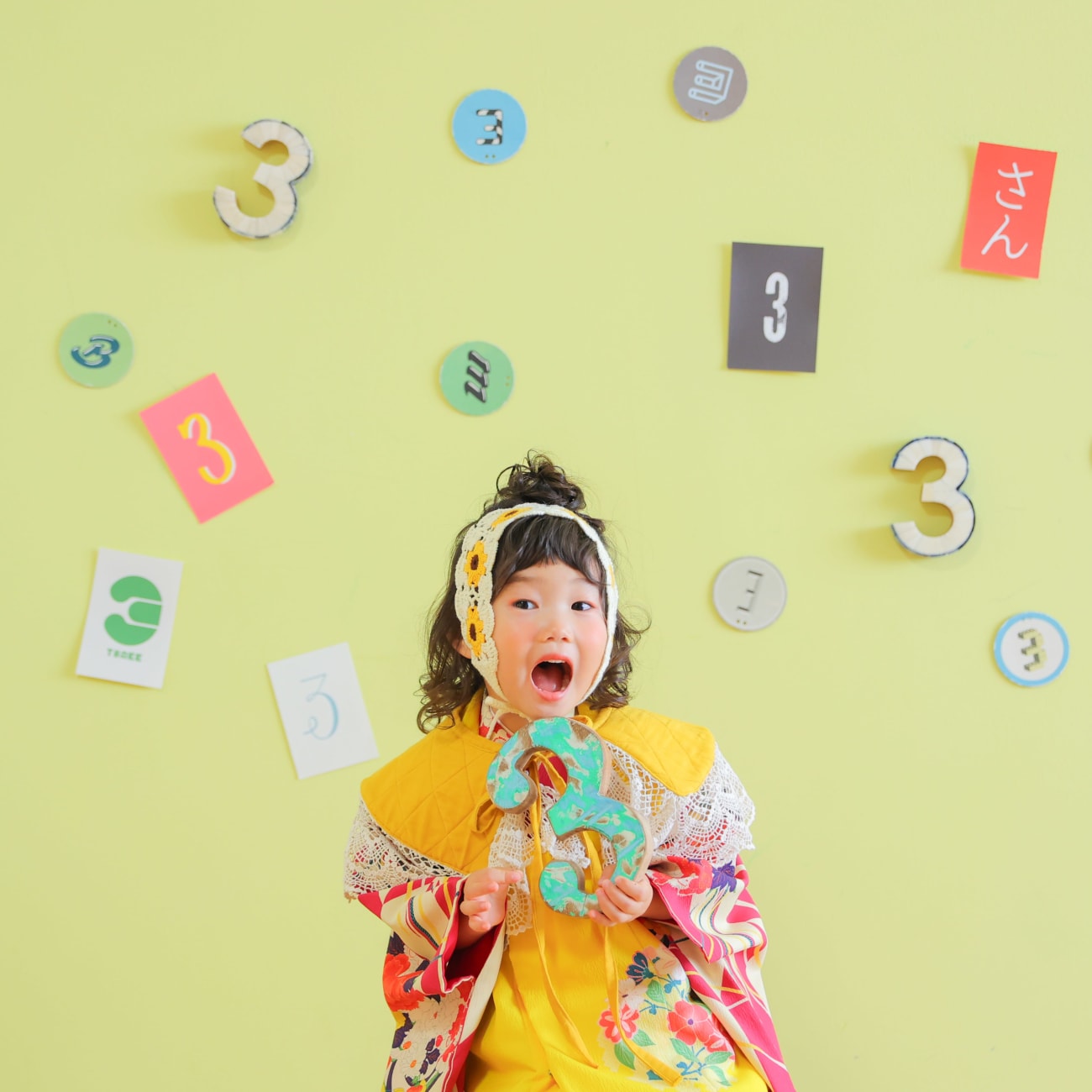 【堀江公園店】くるくるヘアーが似合うとってもかわいい3歳女の子の七五三撮影🦒💛