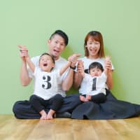 3歳と1歳のファミリーフォト♡