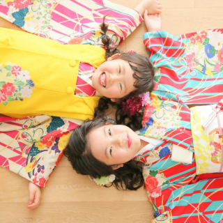 七五三　姉妹撮影　カラフル　キッズ写真 　ハピスタ