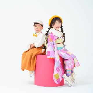 姉弟　5歳　7歳　七五三　家族写真